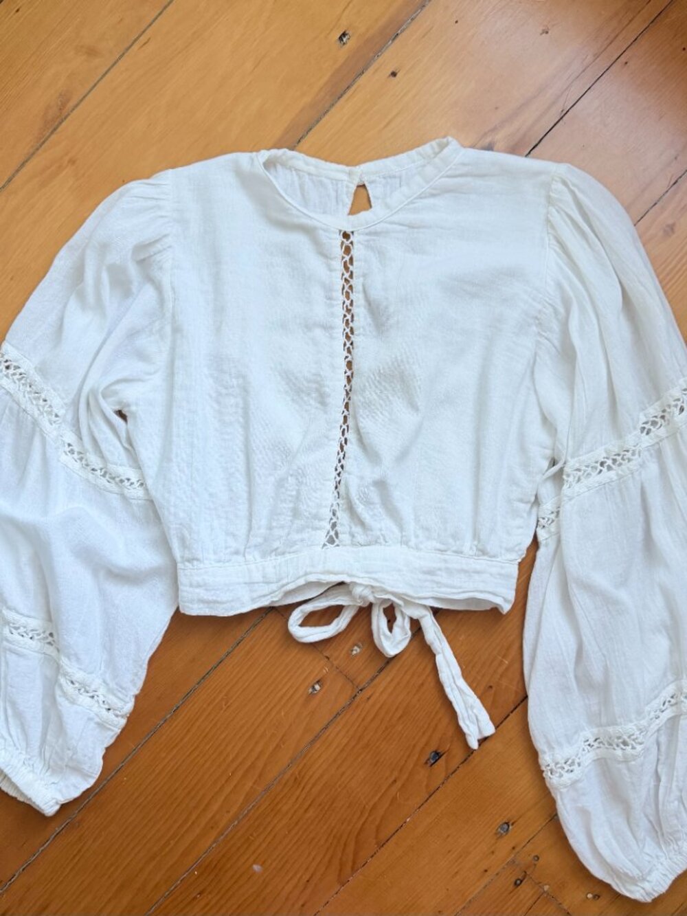 Jens Pirate Booty long sleeve open back top with tie back